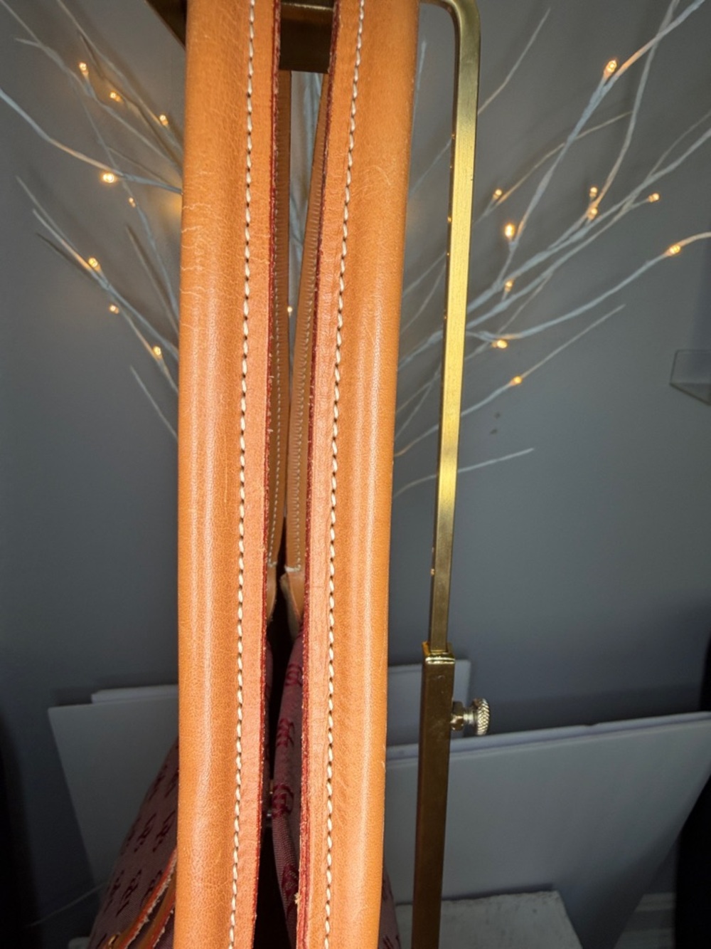 Dooney and Burke EUC like new pink/ted tassel shoulder tote 14 X 11 1/2 5 deep - Picture 6 of 9